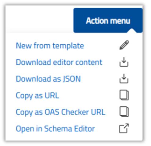 Immagine descrittiva dell’Action menu.